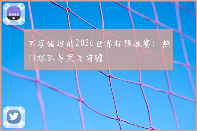不容错过的2026世界杯预选赛：热门球队与黑马前瞻